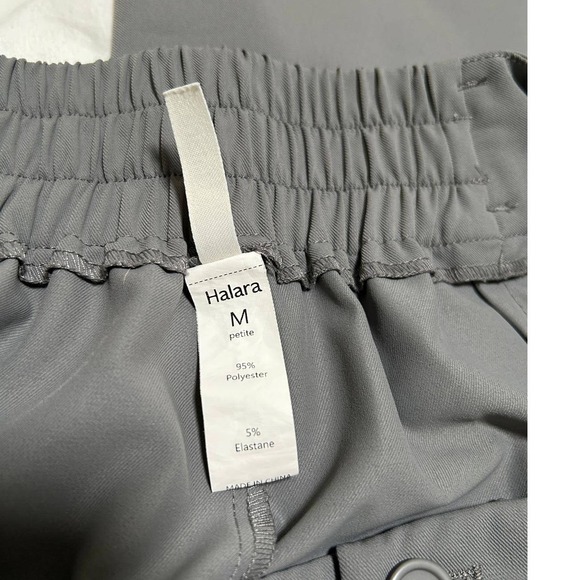 Halara Wide Leg Pants High Waisted Elastic Waist Gray Pleated Women Med Petite - Picture 10 of 11